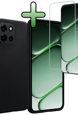 BASEY. BASEY. OnePlus Nord 6 Hoesje Siliconen Met Screenprotector - Zwart