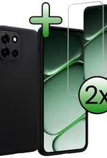 BASEY. BASEY. OnePlus Nord 6 Hoesje Siliconen Met 2x Screenprotector - Zwart
