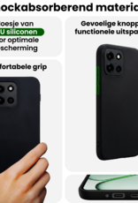 BASEY. BASEY. OnePlus Nord 6 Hoesje Siliconen Met 2x Screenprotector - Zwart