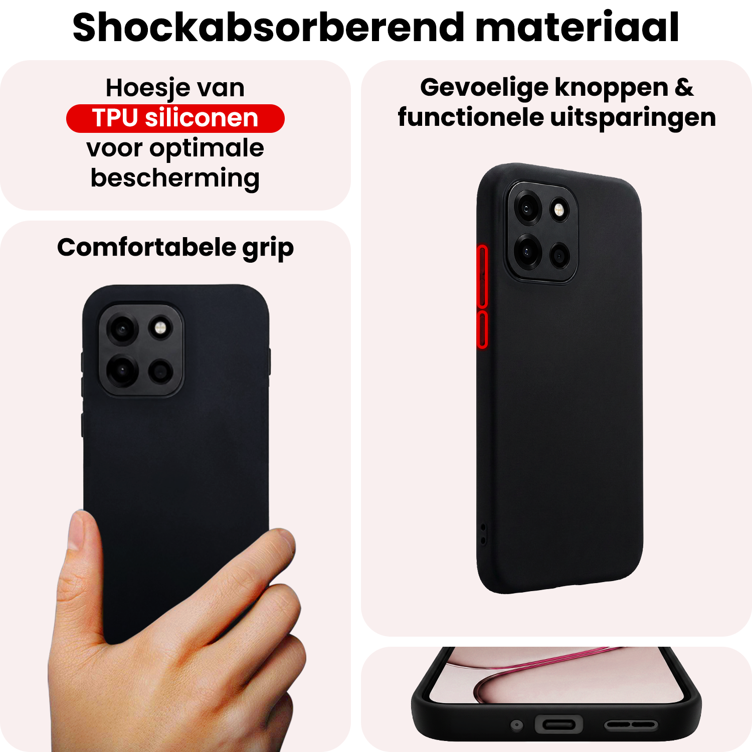 NoXx NoXx OnePlus Nord 6 Hoesje Siliconen - Zwart - 2 PACK