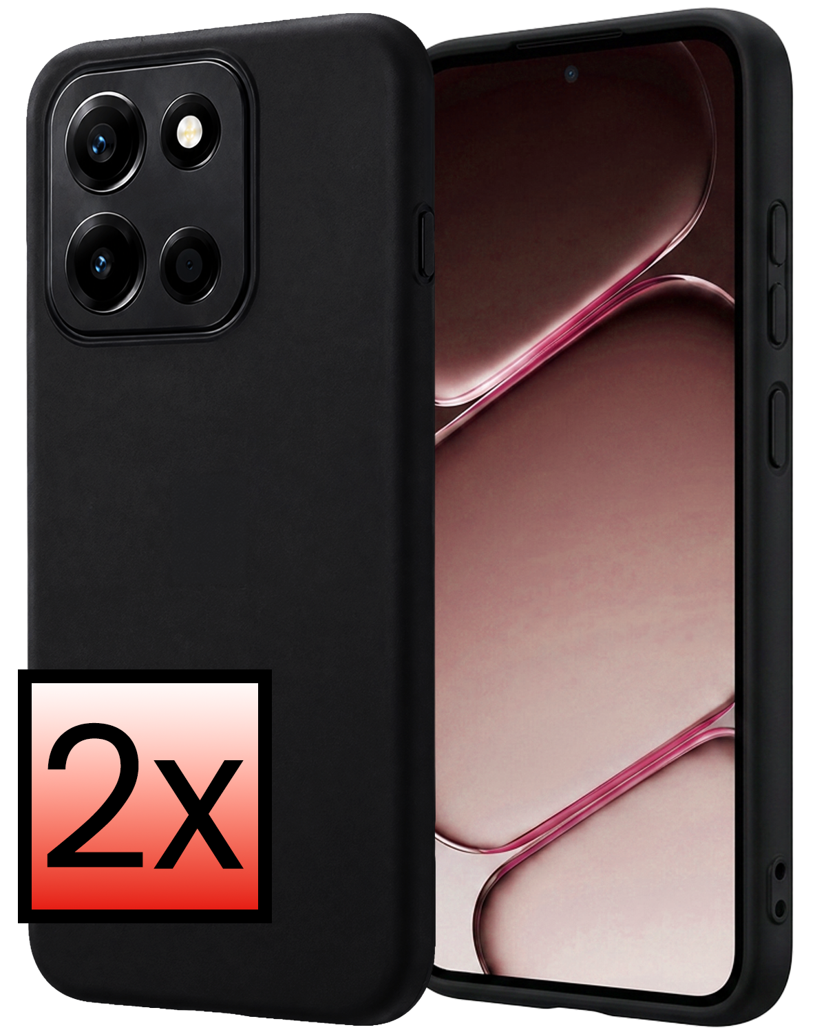 NoXx NoXx OnePlus Nord 6 Hoesje Siliconen - Zwart - 2 PACK