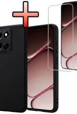 NoXx NoXx OnePlus Nord 6 Hoesje Siliconen Met Screenprotector - Zwart