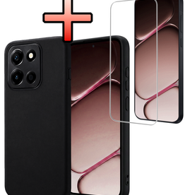 NoXx NoXx OnePlus Nord 6 Hoesje Siliconen Met Screenprotector - Zwart