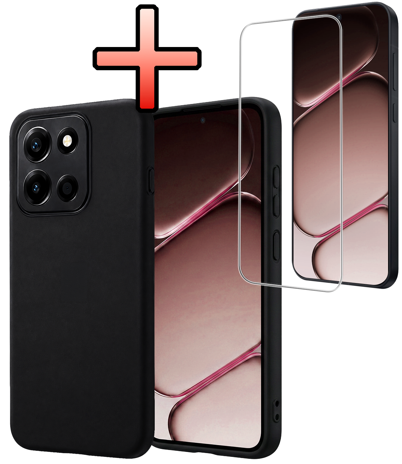 NoXx NoXx OnePlus Nord 6 Hoesje Siliconen Met Screenprotector - Zwart