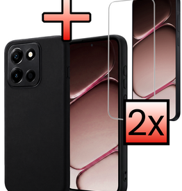 NoXx NoXx OnePlus Nord 6 Hoesje Siliconen Met 2x Screenprotector - Zwart