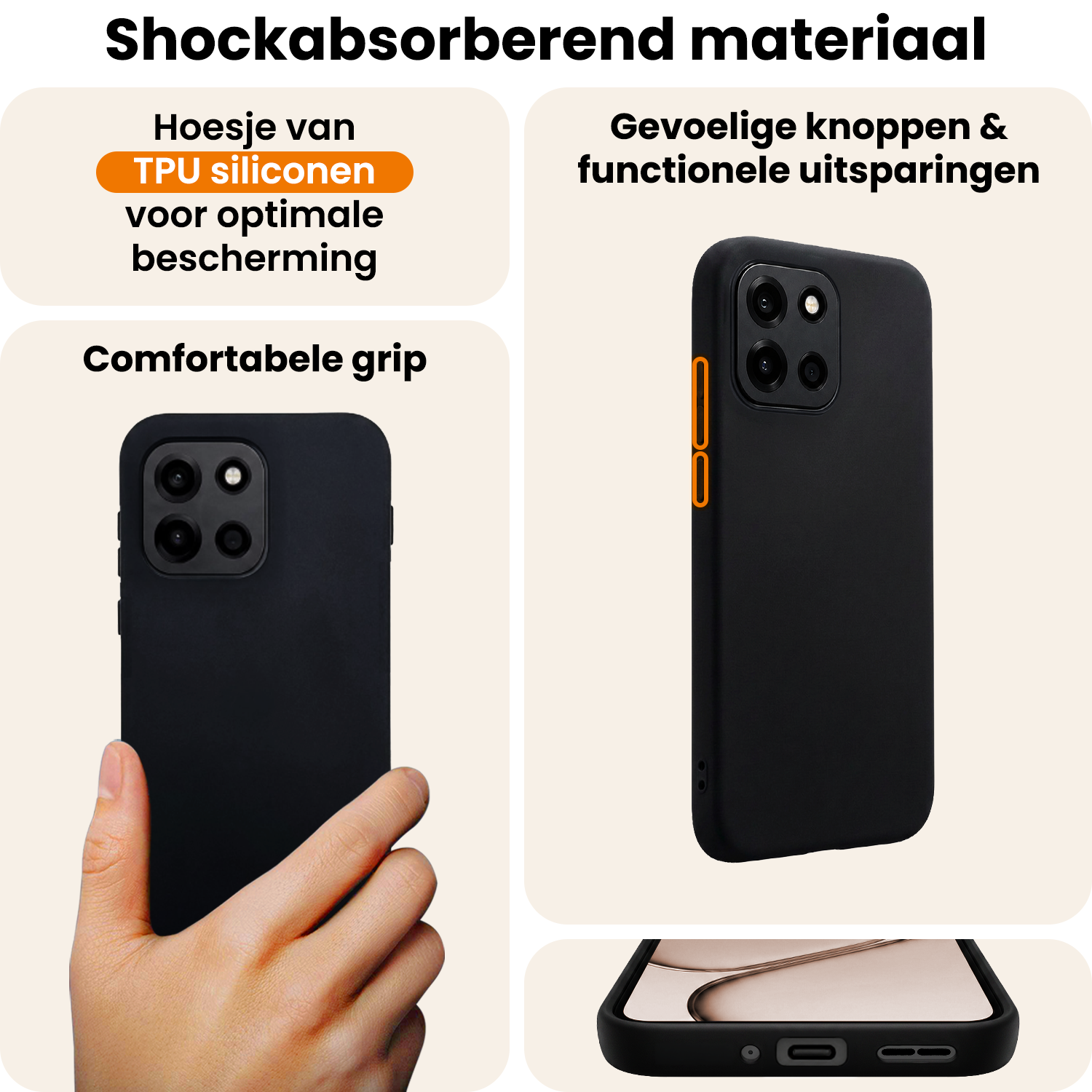 Nomfy Nomfy OnePlus Nord 6 Hoesje Siliconen - Zwart - 2 PACK