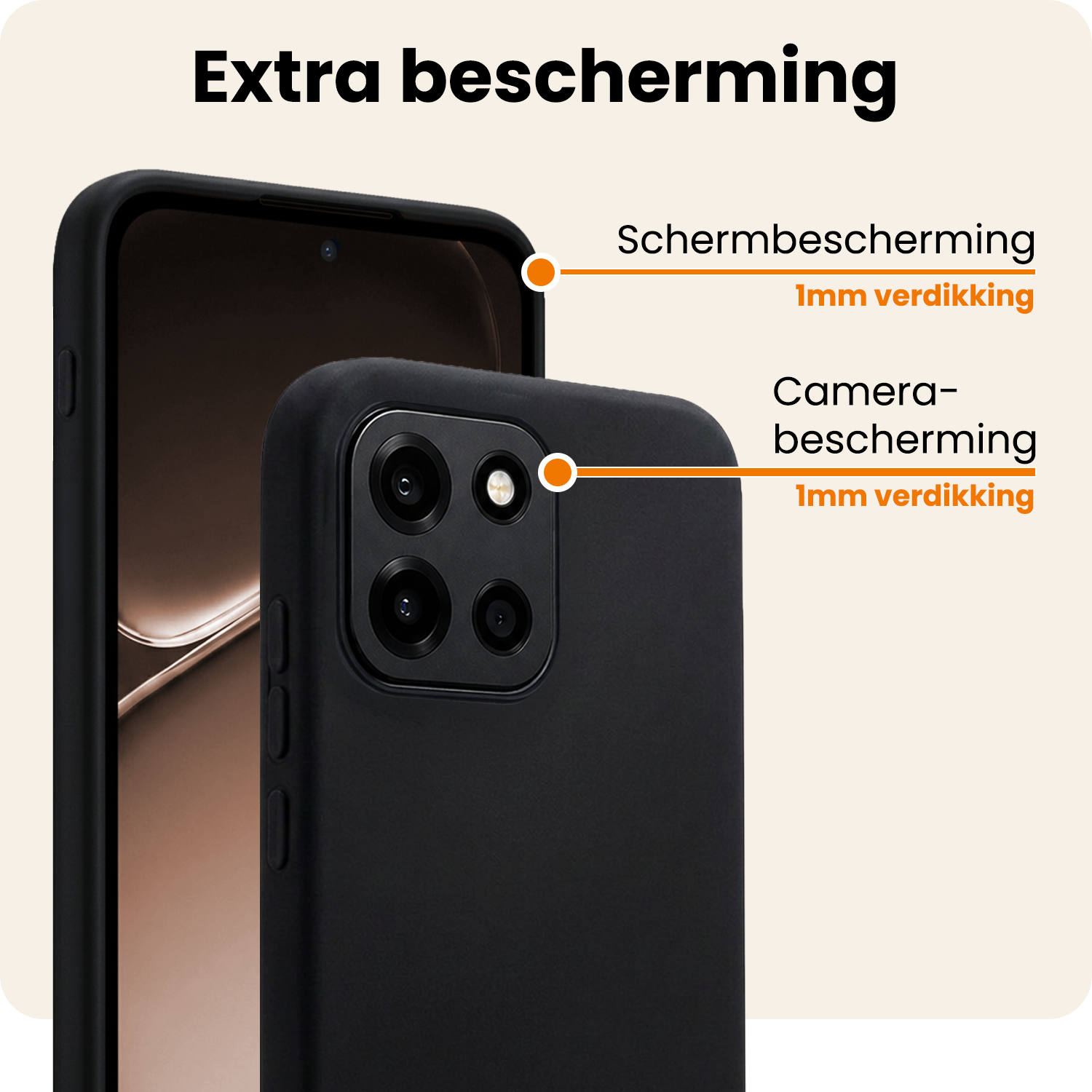 Nomfy Nomfy OnePlus Nord 6 Hoesje Siliconen Met Screenprotector - Zwart
