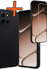 Nomfy Nomfy OnePlus Nord 6 Hoesje Siliconen Met Screenprotector - Zwart