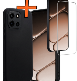 Nomfy Nomfy OnePlus Nord 6 Hoesje Siliconen Met Screenprotector - Zwart