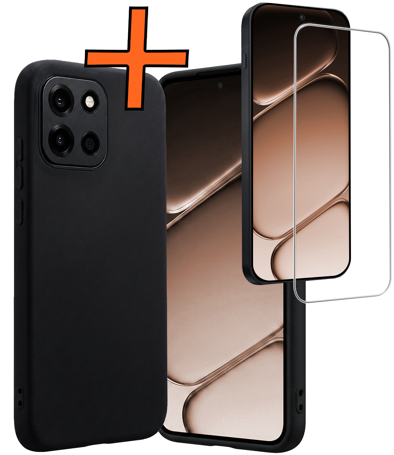 Nomfy Nomfy OnePlus Nord 6 Hoesje Siliconen Met Screenprotector - Zwart