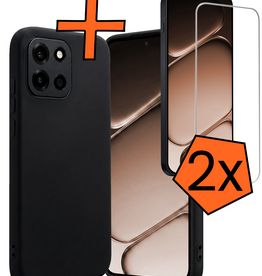 Nomfy Nomfy OnePlus Nord 6 Hoesje Siliconen Met 2x Screenprotector - Zwart