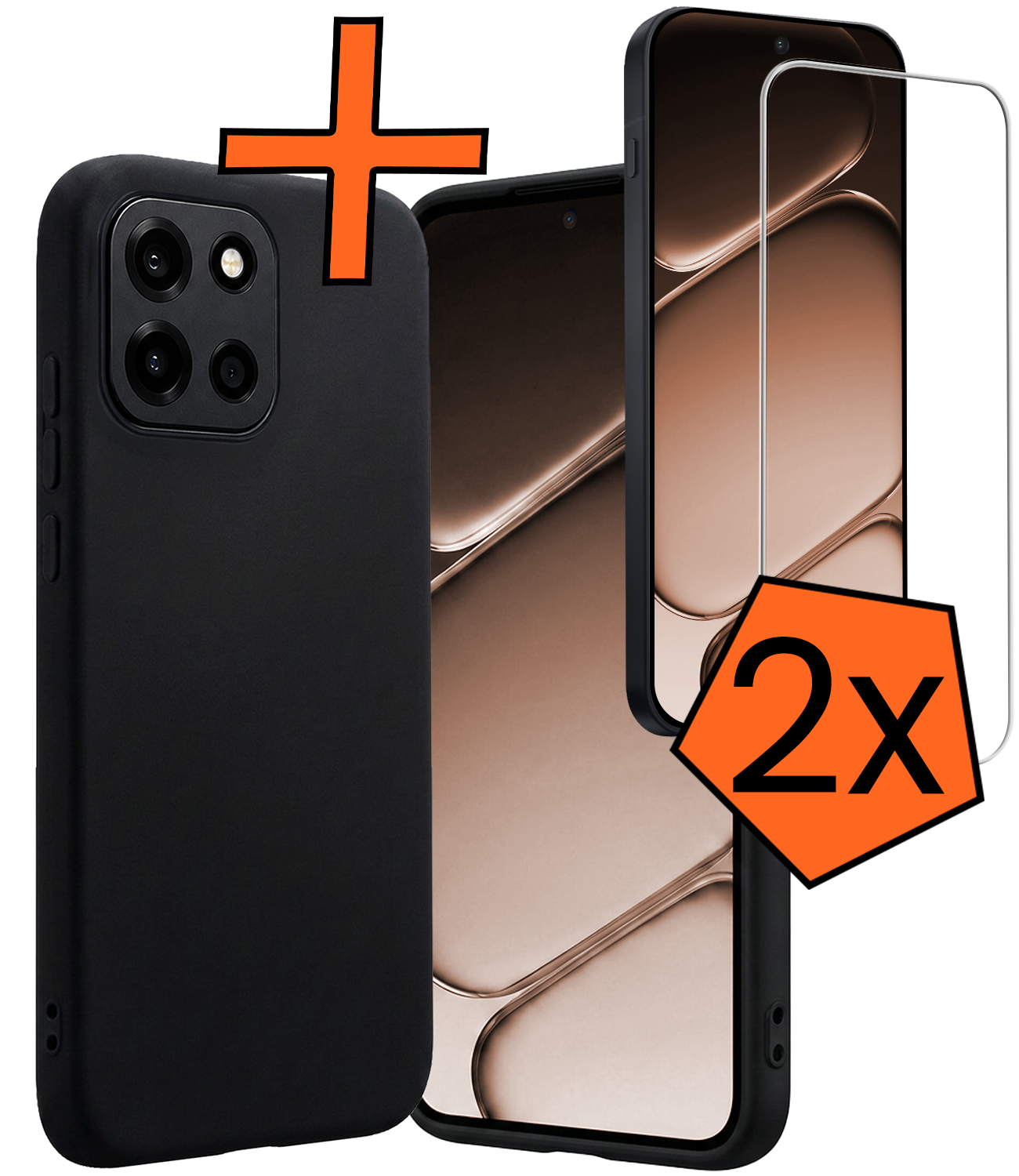 Nomfy Nomfy OnePlus Nord 6 Hoesje Siliconen Met 2x Screenprotector - Zwart