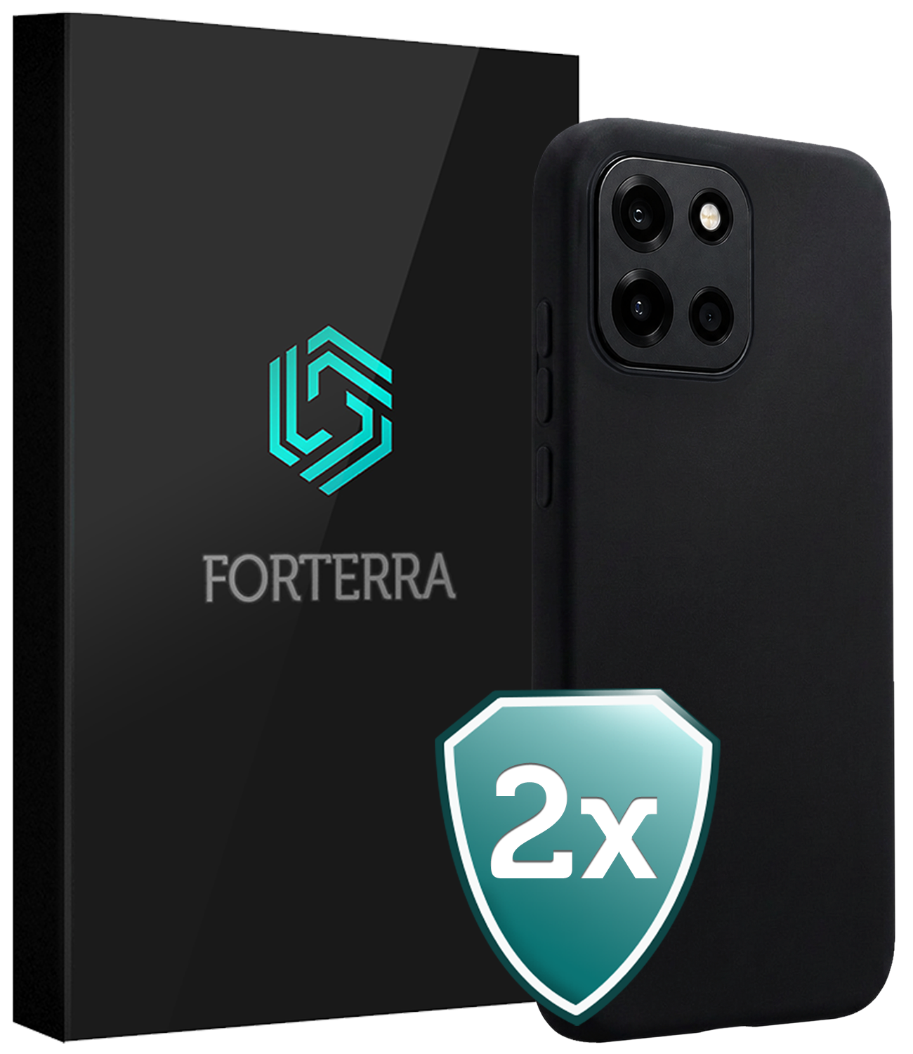 Forterra Forterra OnePlus Nord 6 Hoesje Siliconen - Zwart - 2 PACK