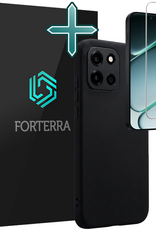 Forterra Forterra OnePlus Nord 6 Hoesje Siliconen Met Screenprotector - Zwart