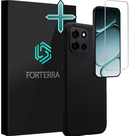 Forterra Forterra OnePlus Nord 6 Hoesje Siliconen Met Screenprotector - Zwart