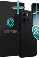 Forterra Forterra OnePlus Nord 6 Hoesje Siliconen Met 2x Screenprotector - Zwart