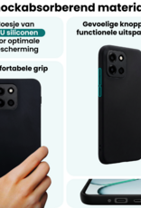 Forterra Forterra OnePlus Nord 6 Hoesje Siliconen Met 2x Screenprotector - Zwart