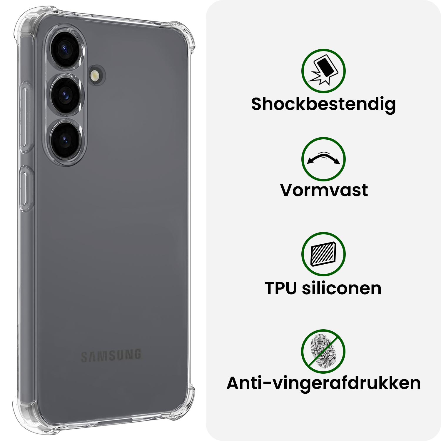 BASEY. BASEY. Samsung Galaxy S26 FE Hoesje Shockproof - Transparant - 2 PACK