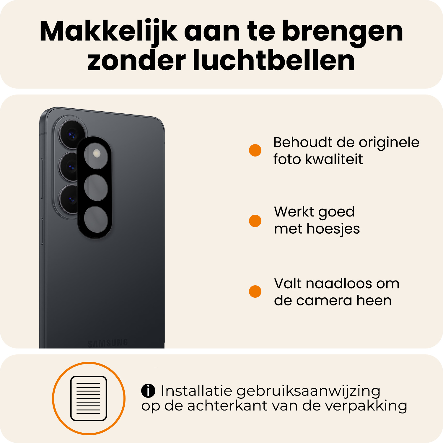 Nomfy Nomfy Samsung Galaxy S26 FE Camera Screenprotector - 2 PACK