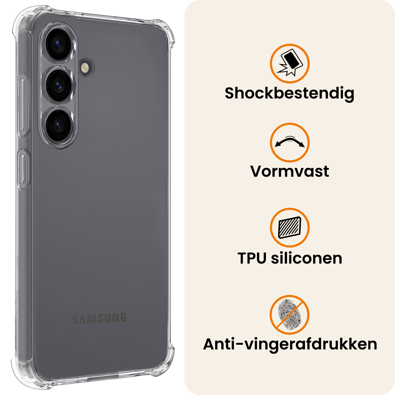 Nomfy Nomfy Samsung Galaxy S26 FE Hoesje Shockproof - Transparant