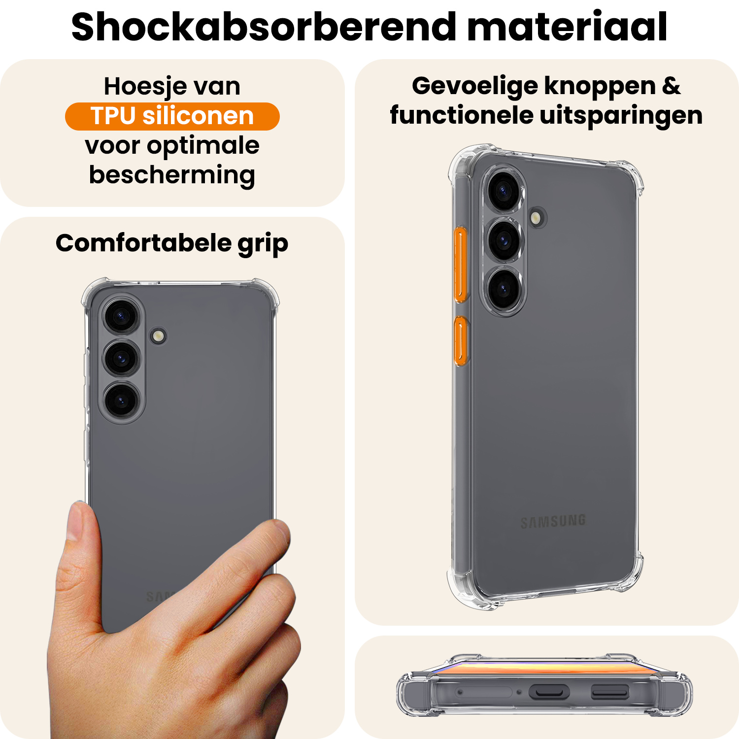 Nomfy Nomfy Samsung Galaxy S26 FE Hoesje Shockproof - Transparant - 2 PACK