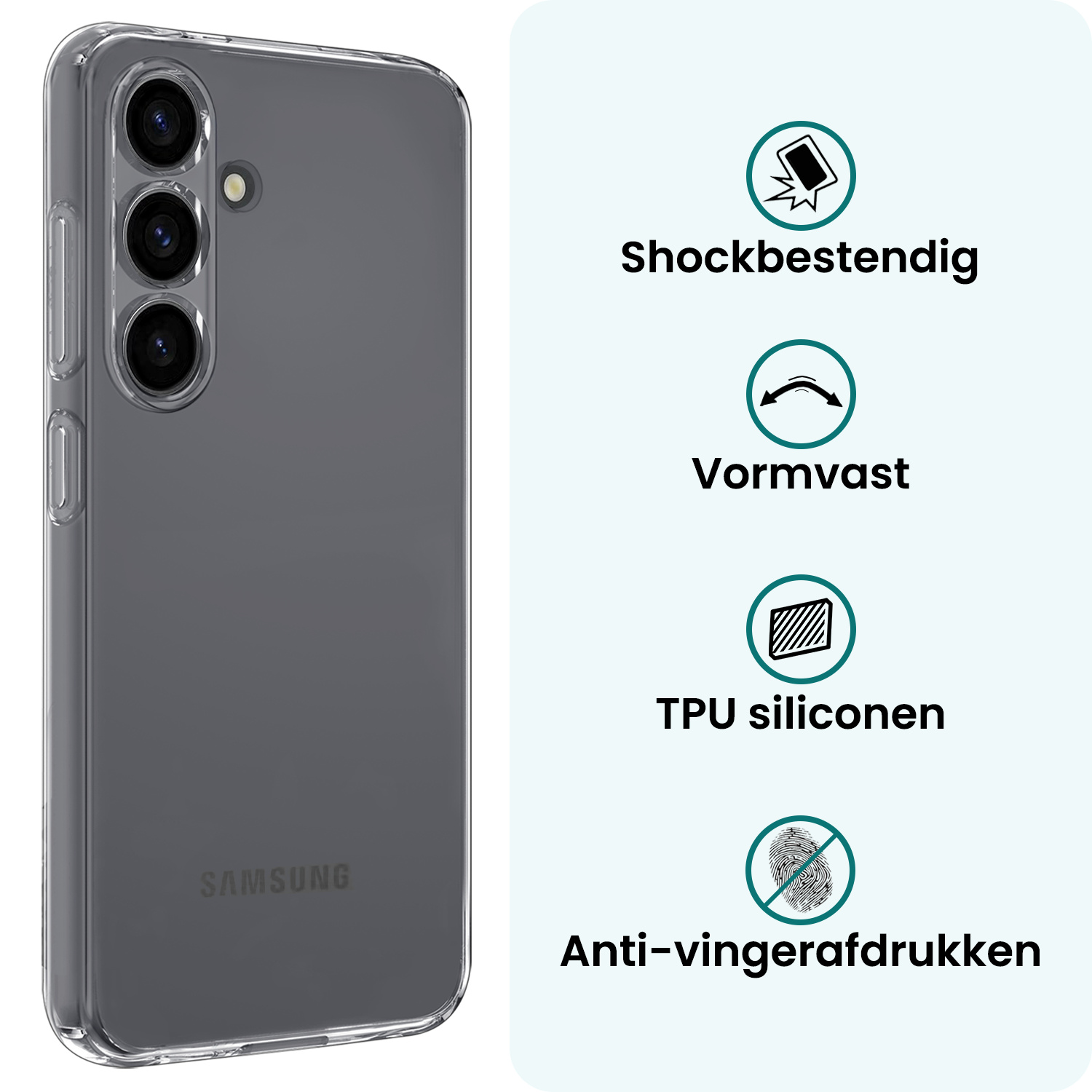 Forterra Forterra Samsung Galaxy S26 FE Hoesje Siliconen - Transparant - 2 PACK