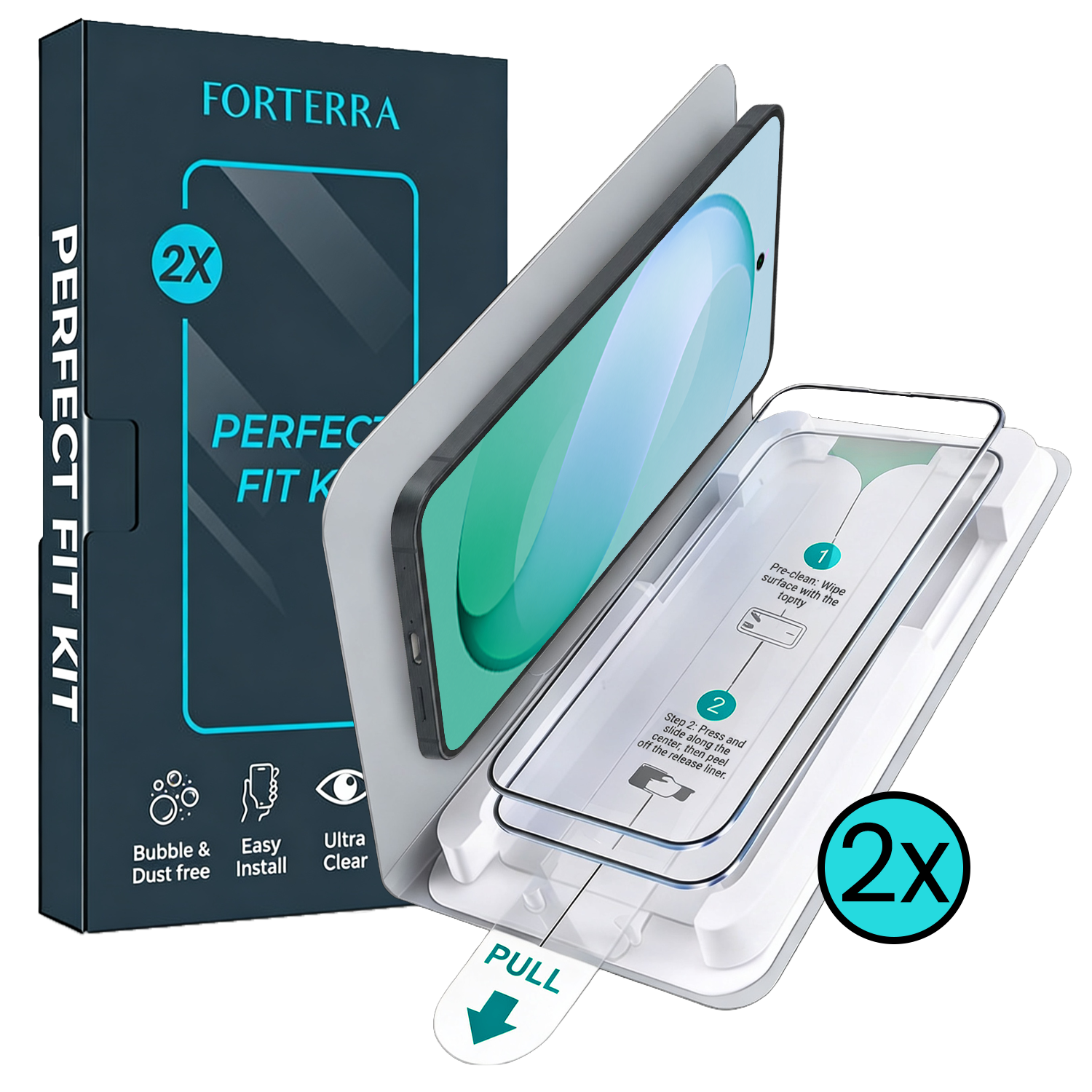 Forterra Forterra Samsung Galaxy S26 FE Screenprotector Perfect Fit Kit - 2 PACK
