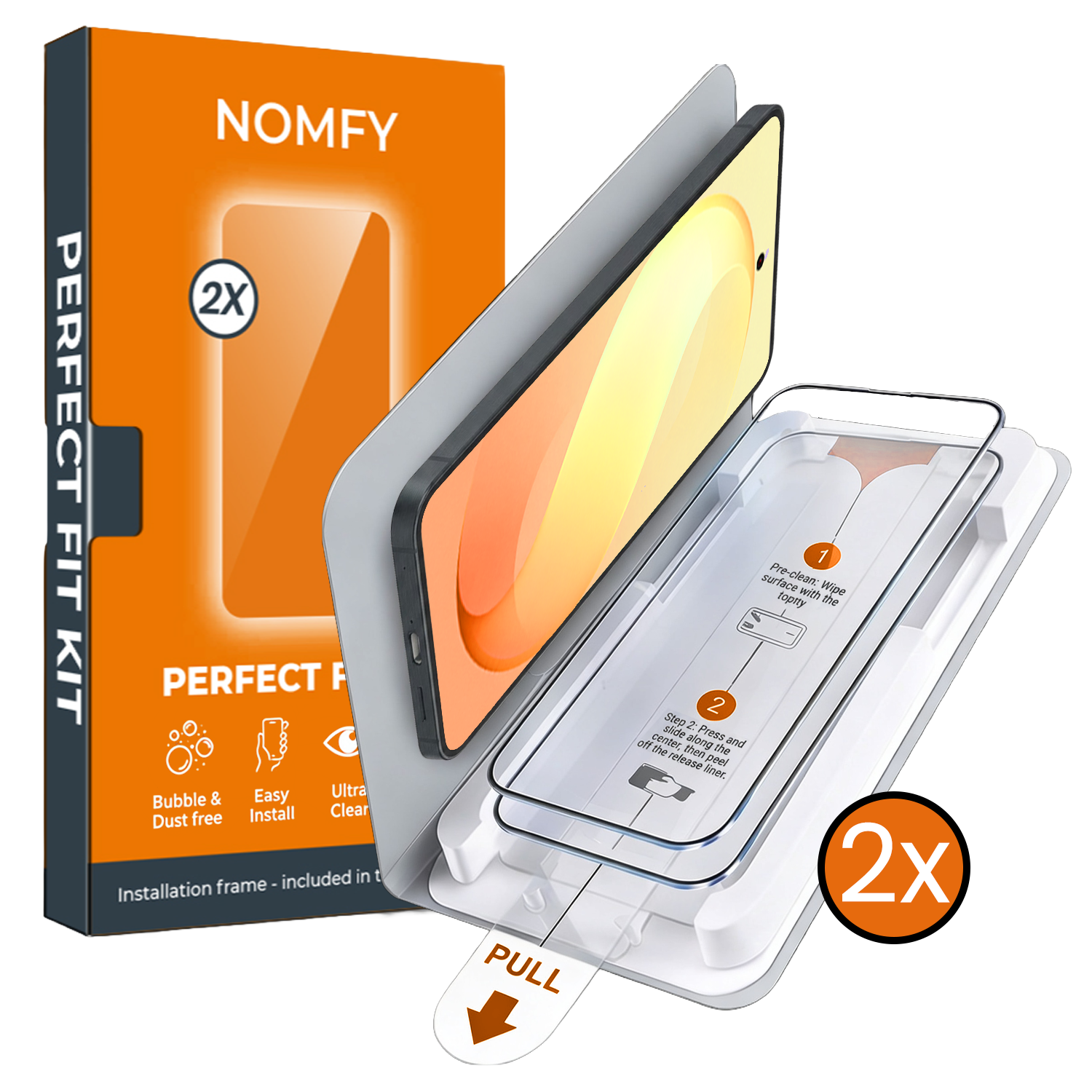 Nomfy Nomfy Samsung Galaxy S26 FE Screenprotector Perfect Fit Kit - 2 PACK