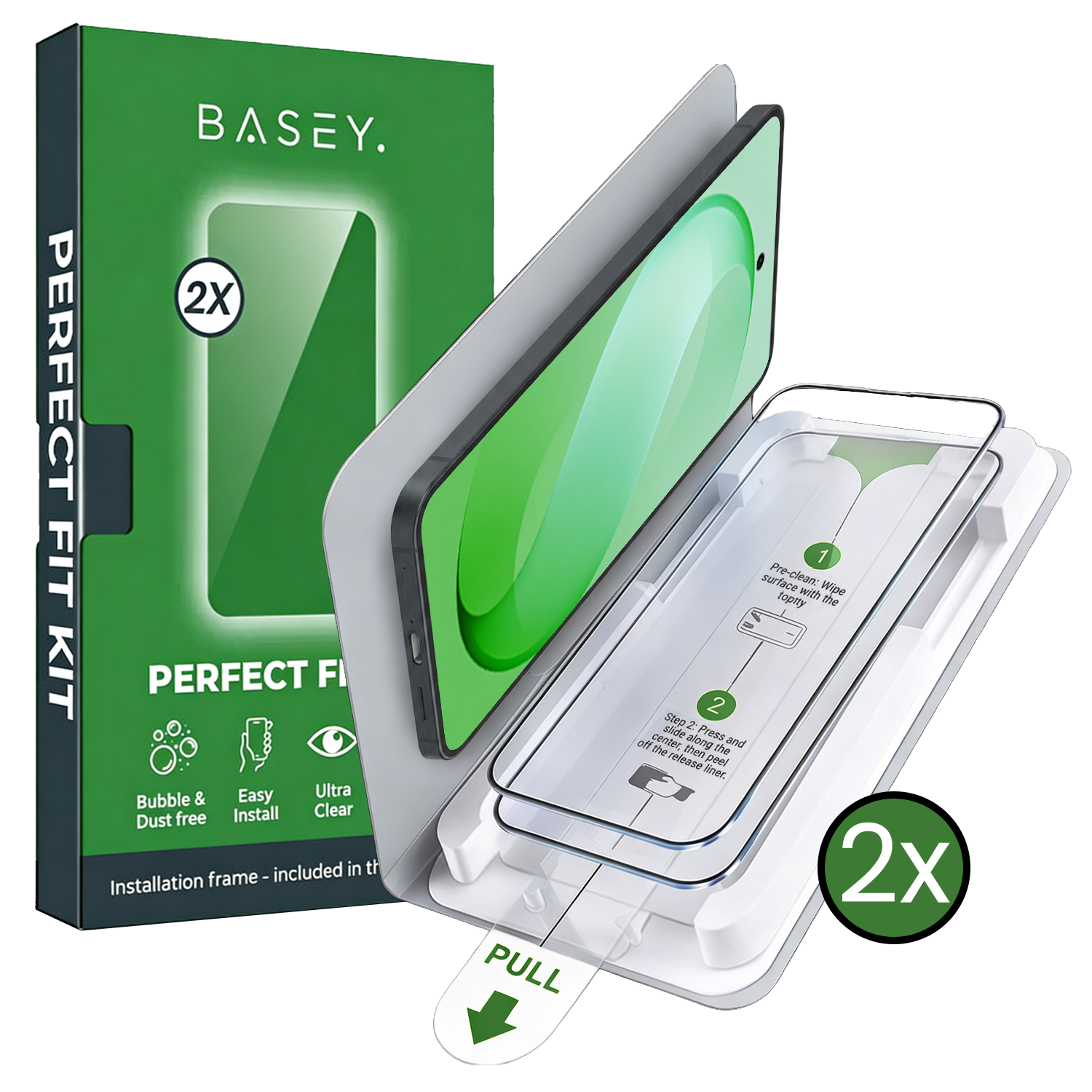 BASEY. BASEY. Samsung Galaxy S26 FE Screenprotector Perfect Fit Kit - 2 PACK