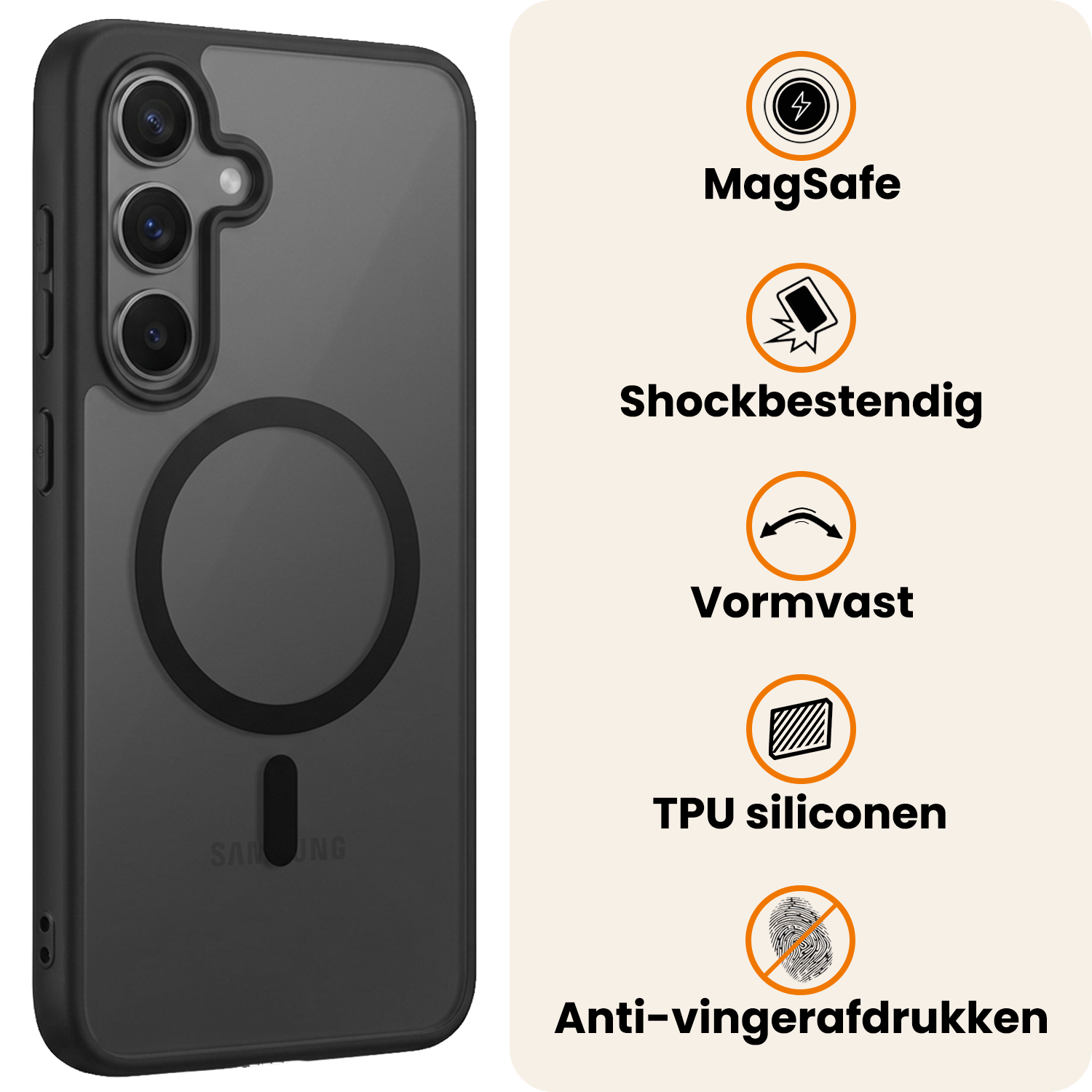Nomfy Nomfy Samsung Galaxy S26 FE Magsafe Hoesje - Zwart
