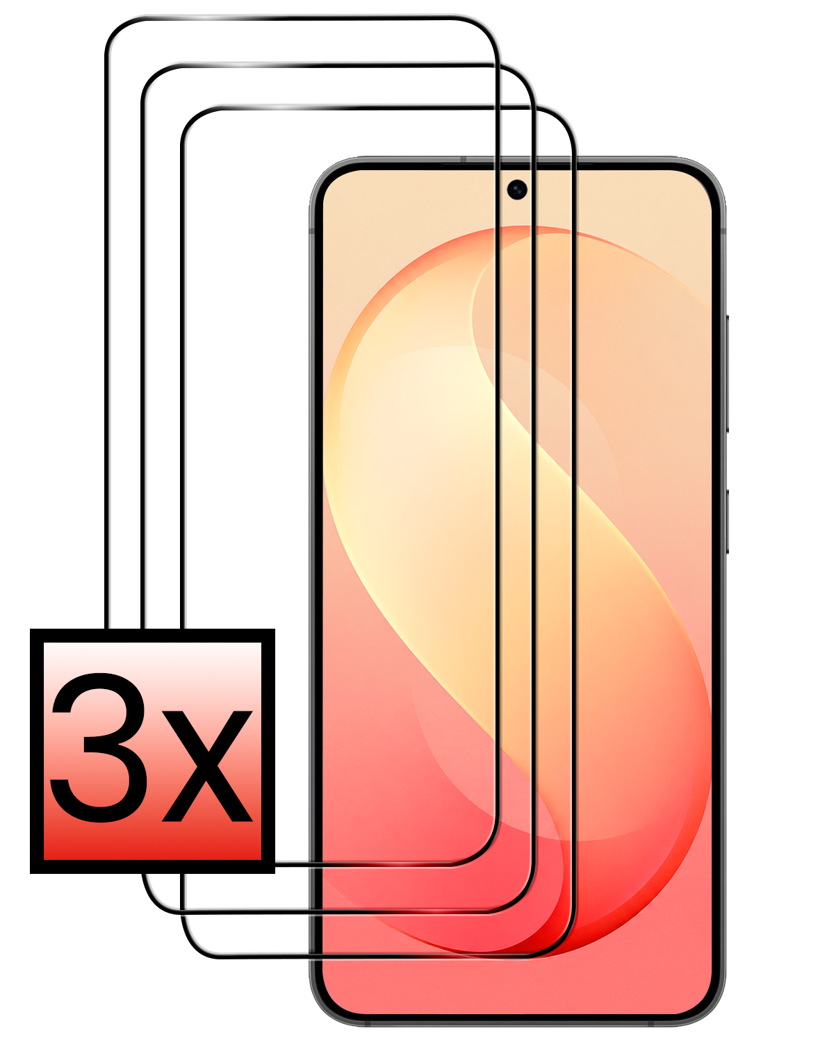 NoXx NoXx Samsung Galaxy S26 FE Screenprotector Glas Full Cover - 3 PACK
