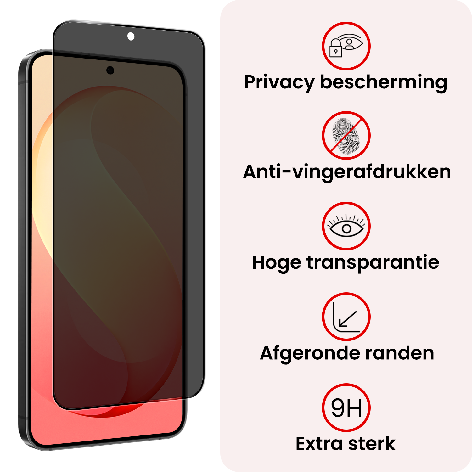 NoXx NoXx Samsung Galaxy S26 FE Screenprotector Glas Privacy - 3 PACK