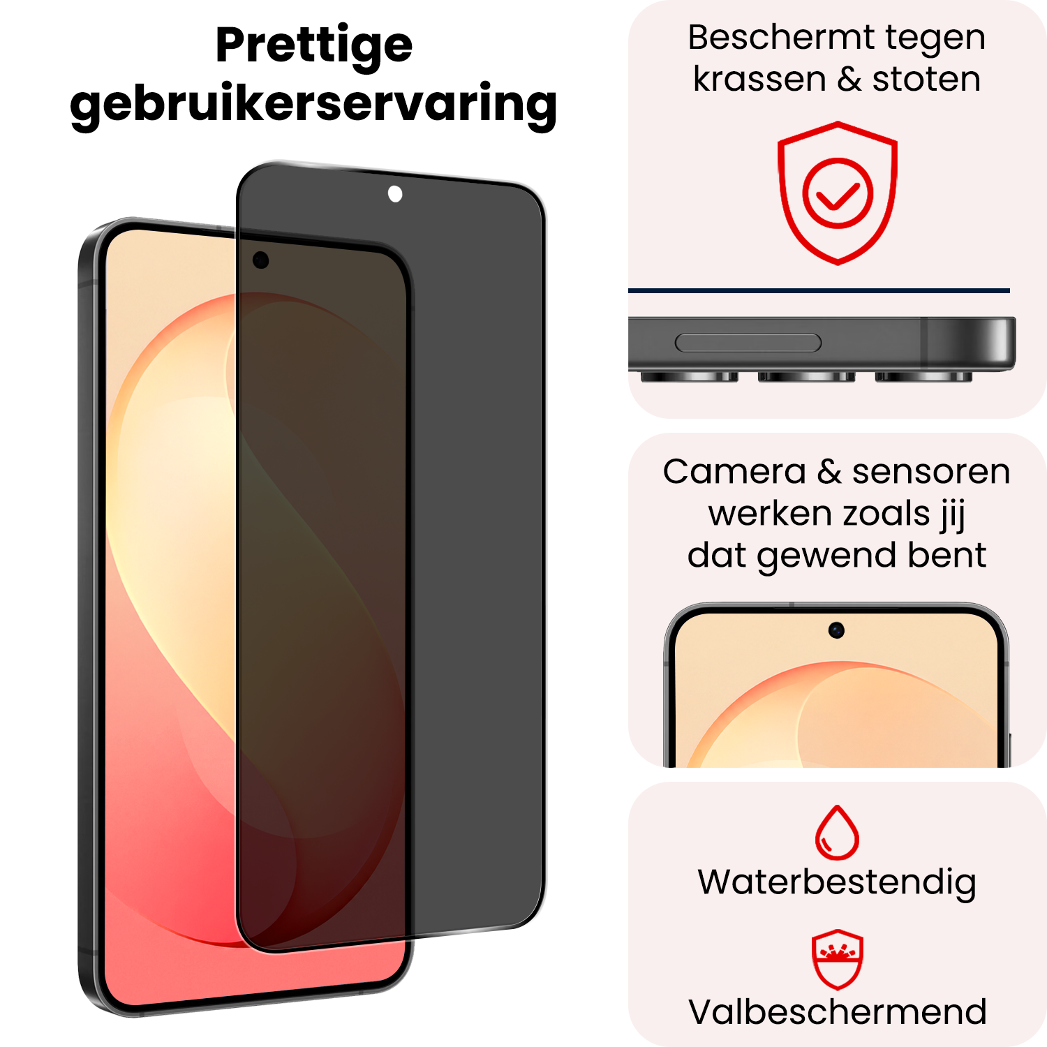 NoXx NoXx Samsung Galaxy S26 FE Screenprotector Glas Privacy - 3 PACK