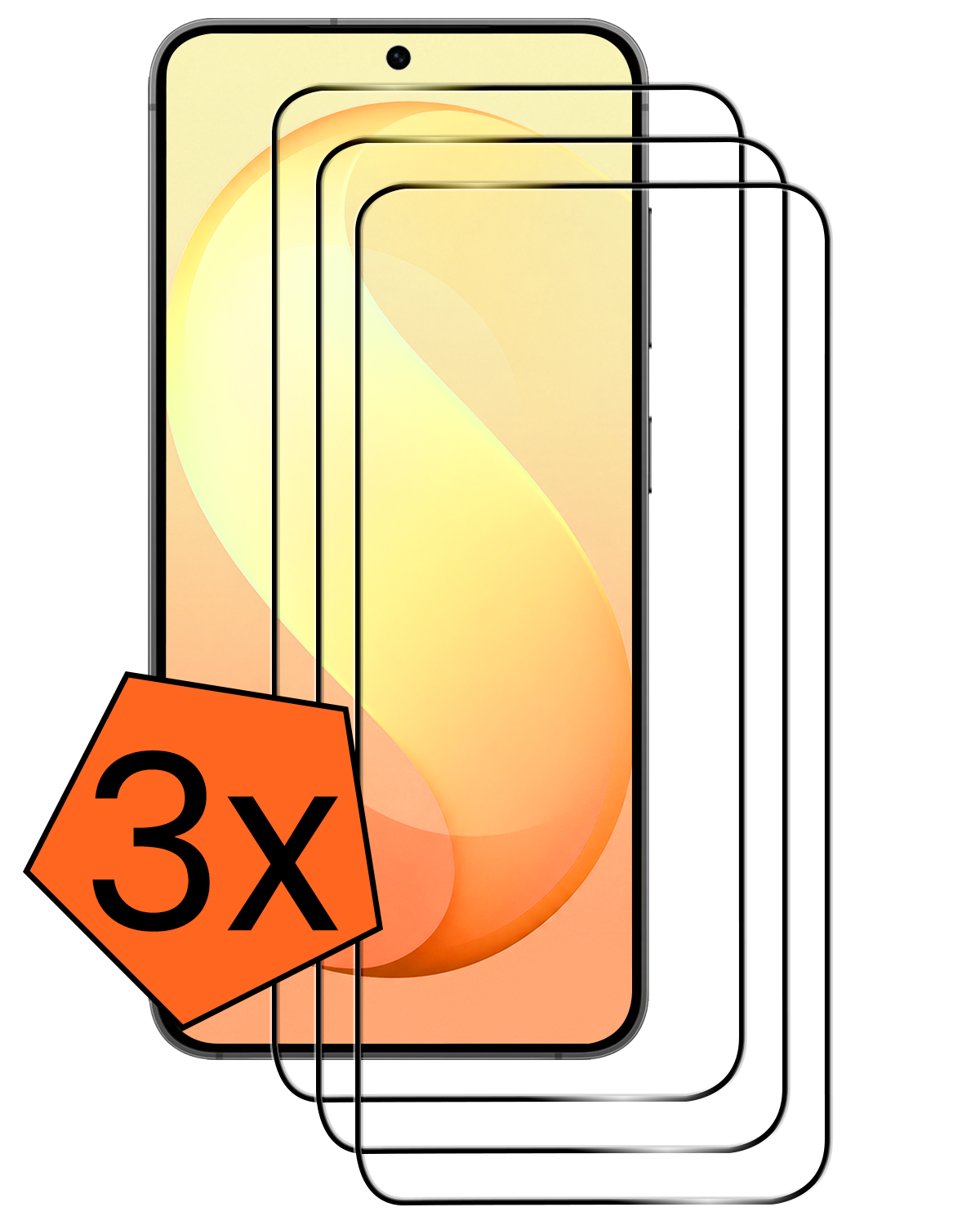 Nomfy Nomfy Samsung Galaxy S26 FE Screenprotector Glas Full Cover - 3 PACK