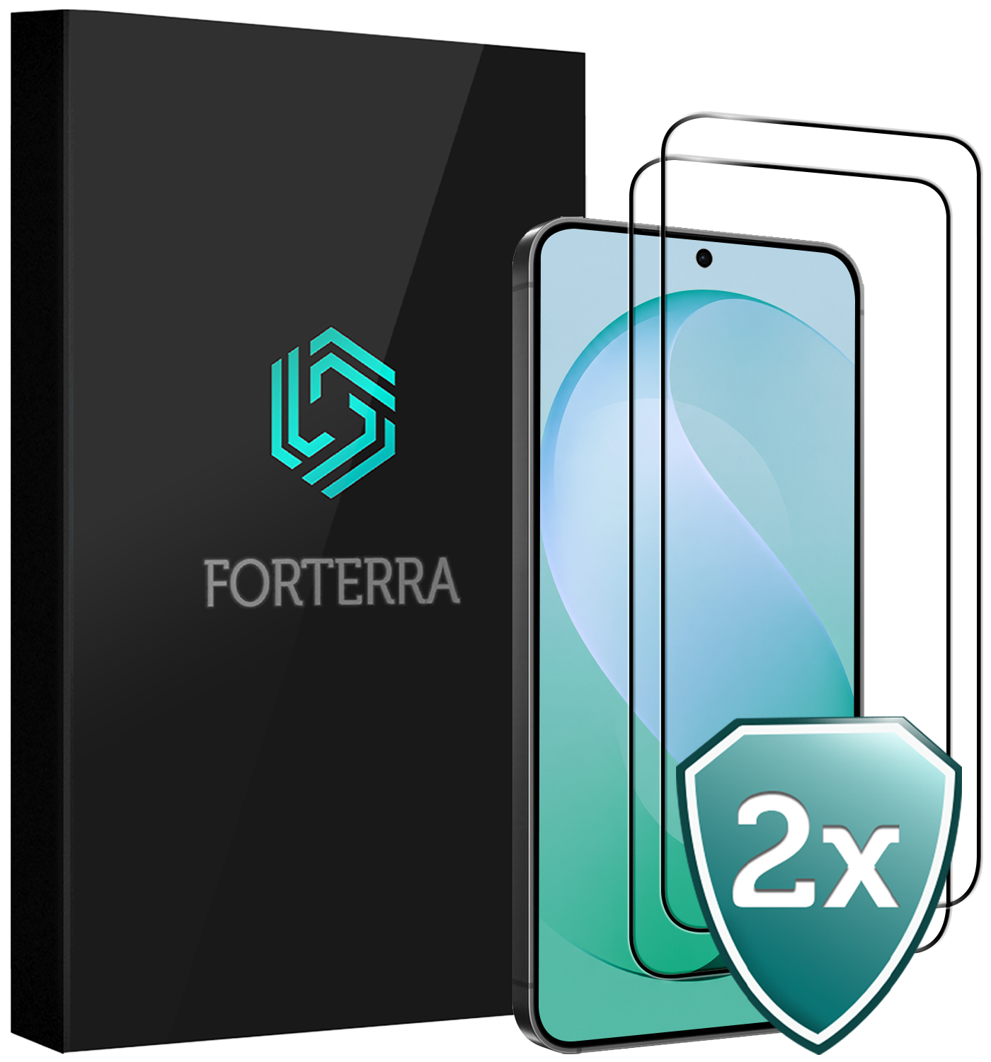 Forterra Forterra Samsung Galaxy S26 FE Screenprotector Glas Full Cover - 2 PACK