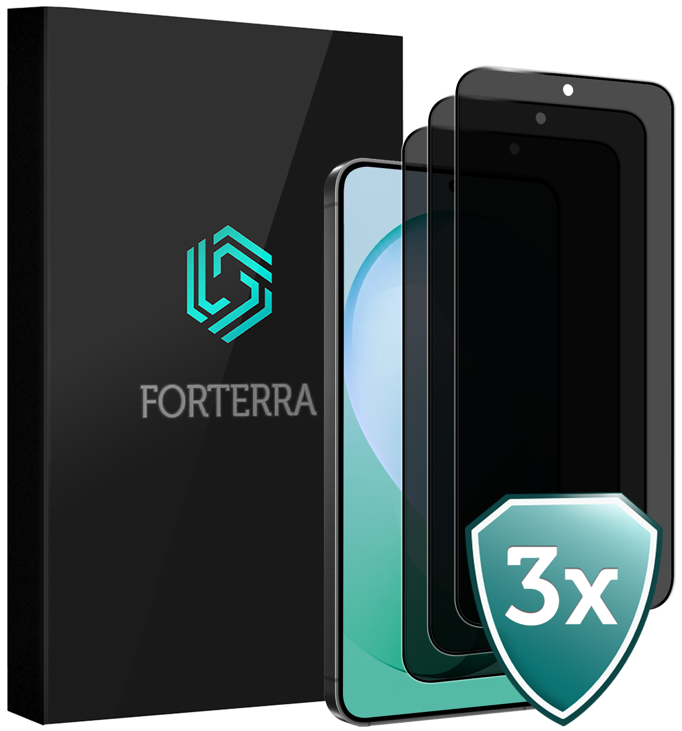 Forterra Forterra Samsung Galaxy S26 FE Screenprotector Glas Privacy - 3 PACK