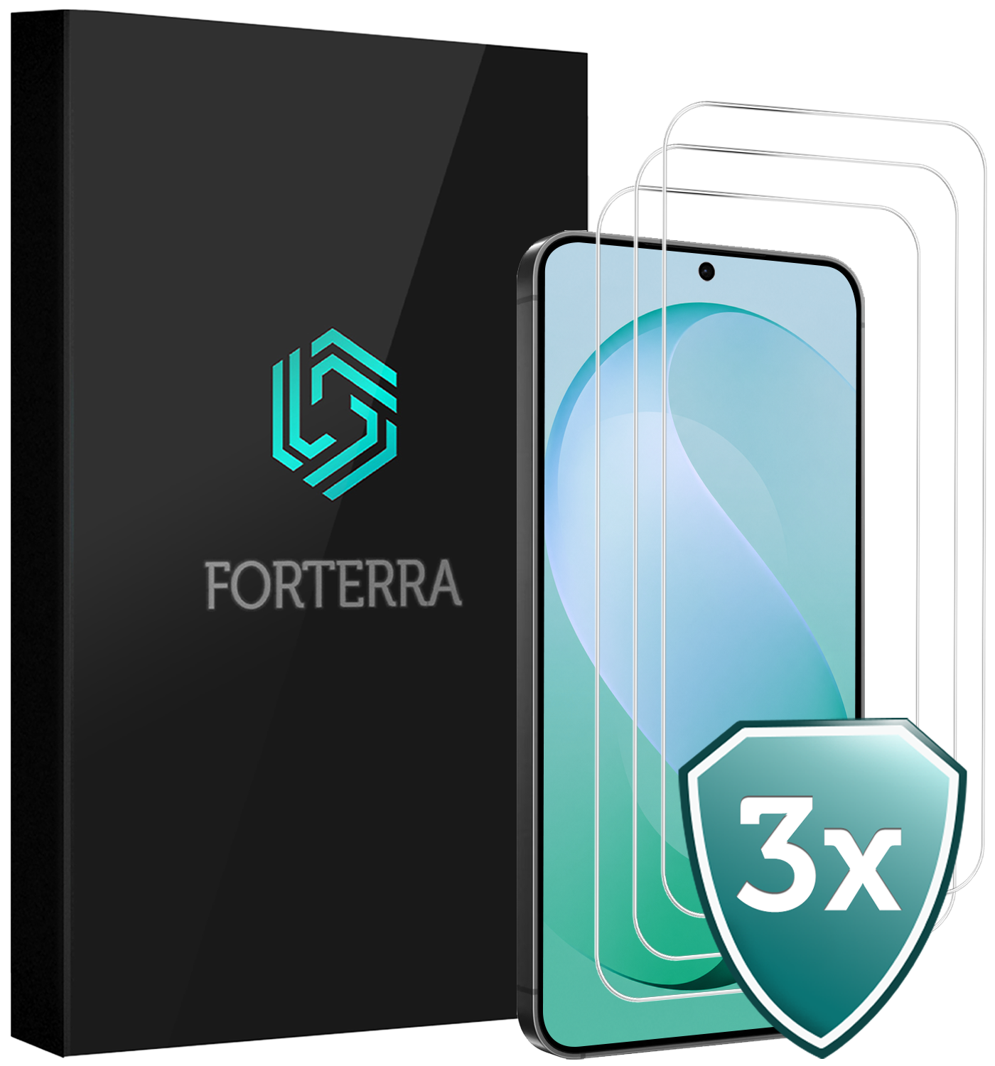 Forterra Forterra Samsung Galaxy S26 FE Screenprotector Glas - 3 PACK