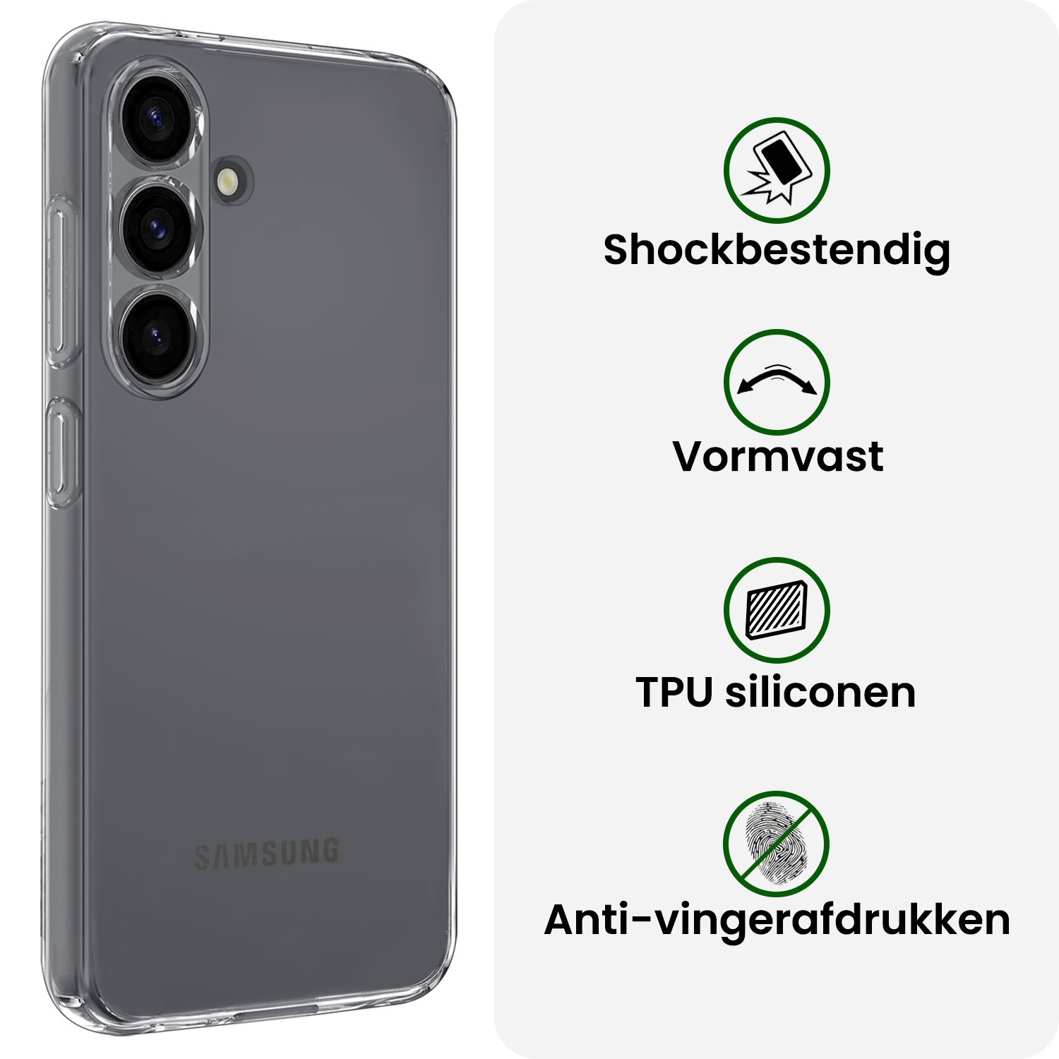 BASEY. BASEY. Samsung Galaxy S26 FE Hoesje Siliconen Met Screenprotector - Transparant