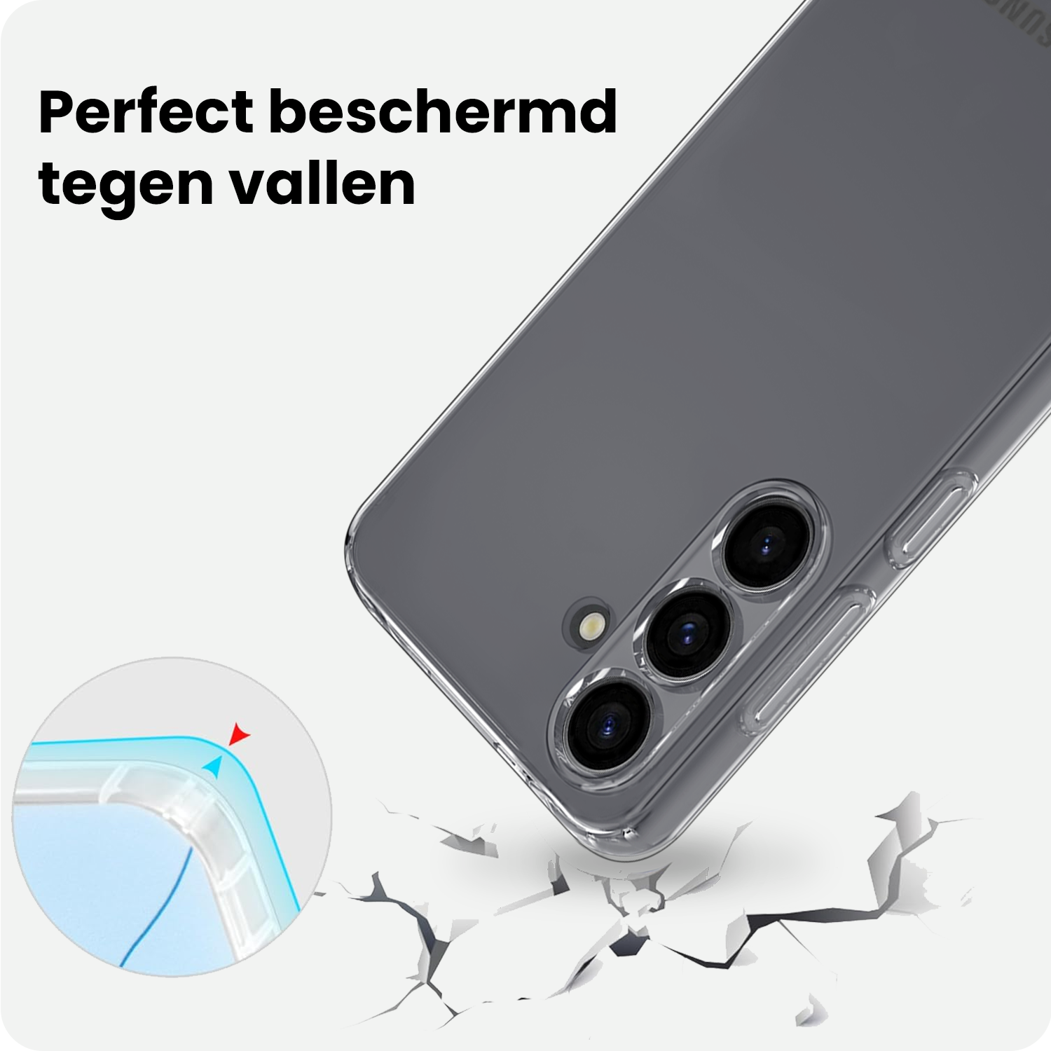 BASEY. BASEY. Samsung Galaxy S26 FE Hoesje Siliconen Met Screenprotector - Transparant