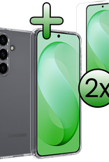 BASEY. BASEY. Samsung Galaxy S26 FE Hoesje Siliconen Met 2x Screenprotector - Transparant