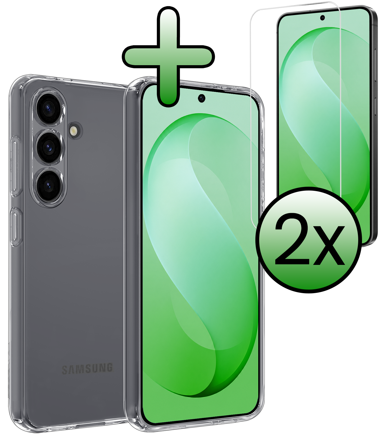 BASEY. BASEY. Samsung Galaxy S26 FE Hoesje Siliconen Met 2x Screenprotector - Transparant