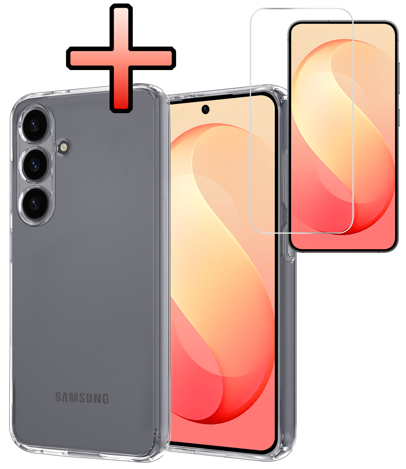 NoXx NoXx Samsung Galaxy S26 FE Hoesje Siliconen Met Screenprotector - Transparant
