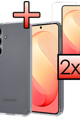 NoXx NoXx Samsung Galaxy S26 FE Hoesje Siliconen Met 2x Screenprotector - Transparant