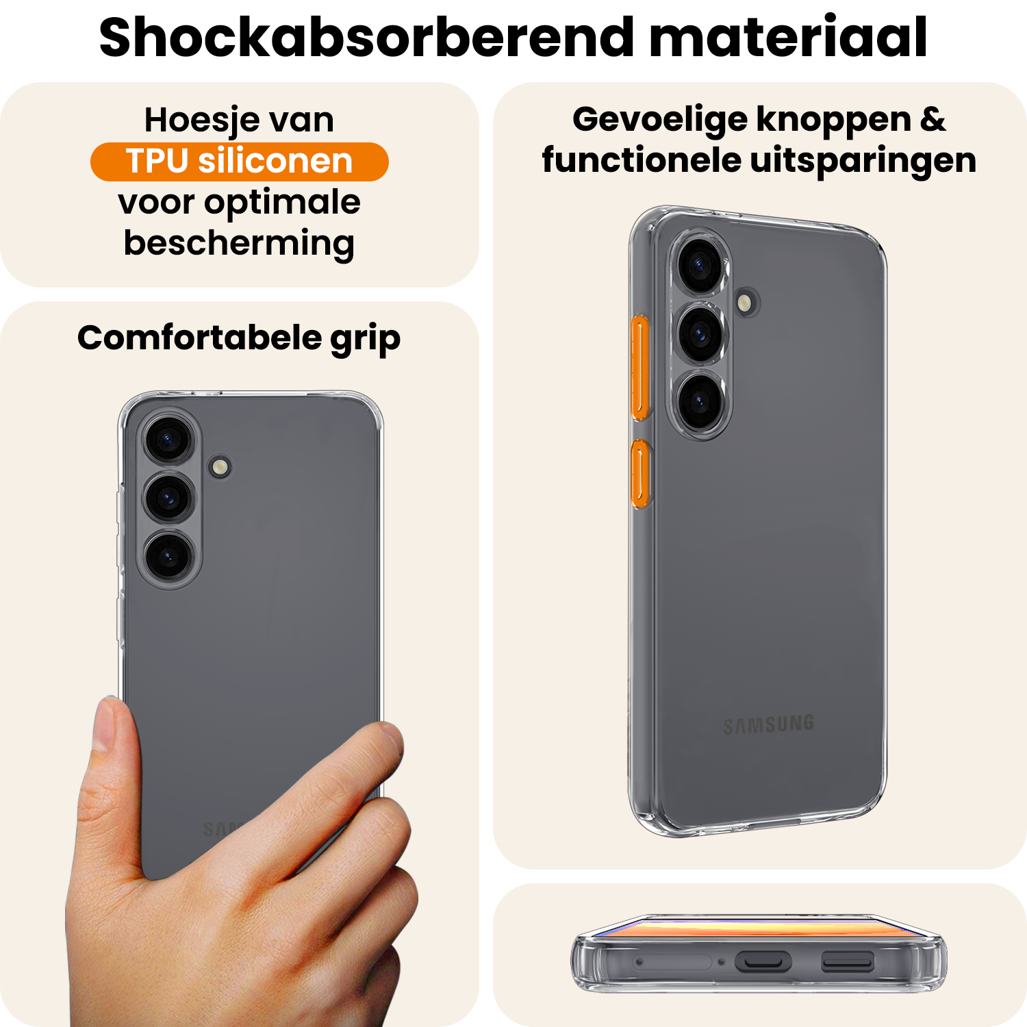 Nomfy Nomfy Samsung Galaxy S26 FE Hoesje Siliconen Met Screenprotector - Transparant