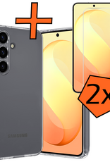 Nomfy Nomfy Samsung Galaxy S26 FE Hoesje Siliconen Met 2x Screenprotector - Transparant