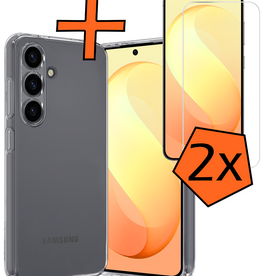 Nomfy Nomfy Samsung Galaxy S26 FE Hoesje Siliconen Met 2x Screenprotector - Transparant