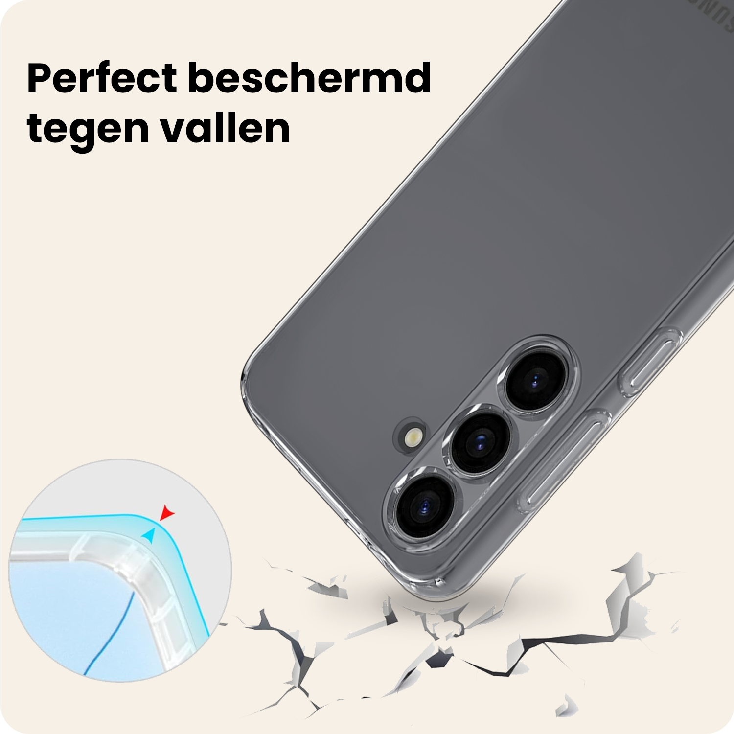 Nomfy Nomfy Samsung Galaxy S26 FE Hoesje Siliconen Met 2x Screenprotector - Transparant