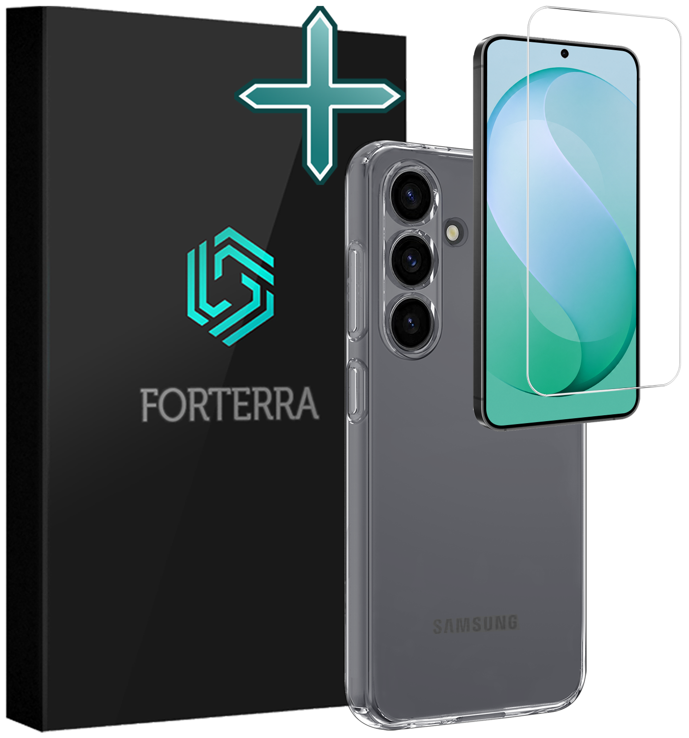 Forterra Forterra Samsung Galaxy S26 FE Hoesje Siliconen Met Screenprotector - Transparant