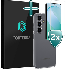 Forterra Forterra Samsung Galaxy S26 FE Hoesje Siliconen Met 2x Screenprotector - Transparant