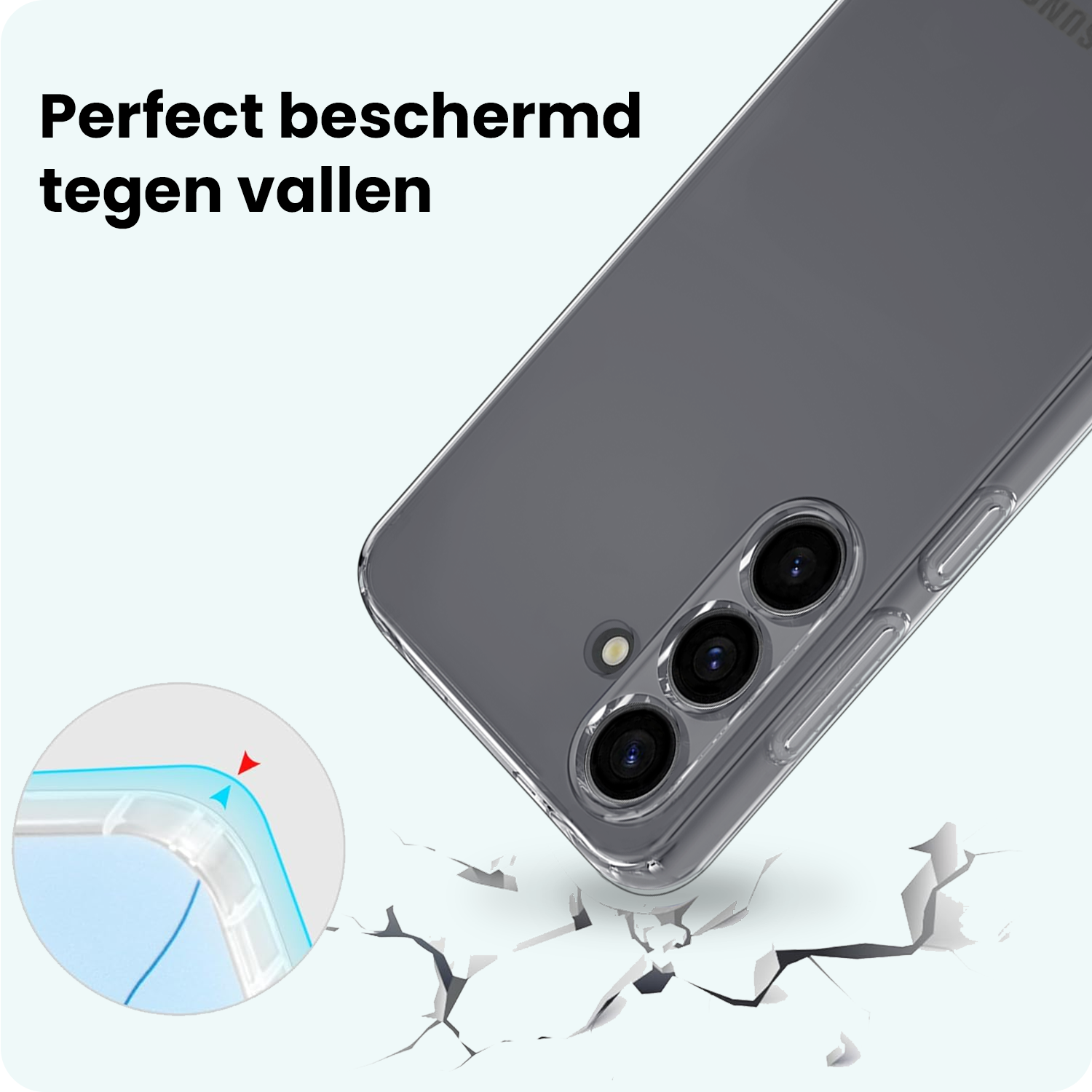 Forterra Forterra Samsung Galaxy S26 FE Hoesje Siliconen Met 2x Screenprotector - Transparant